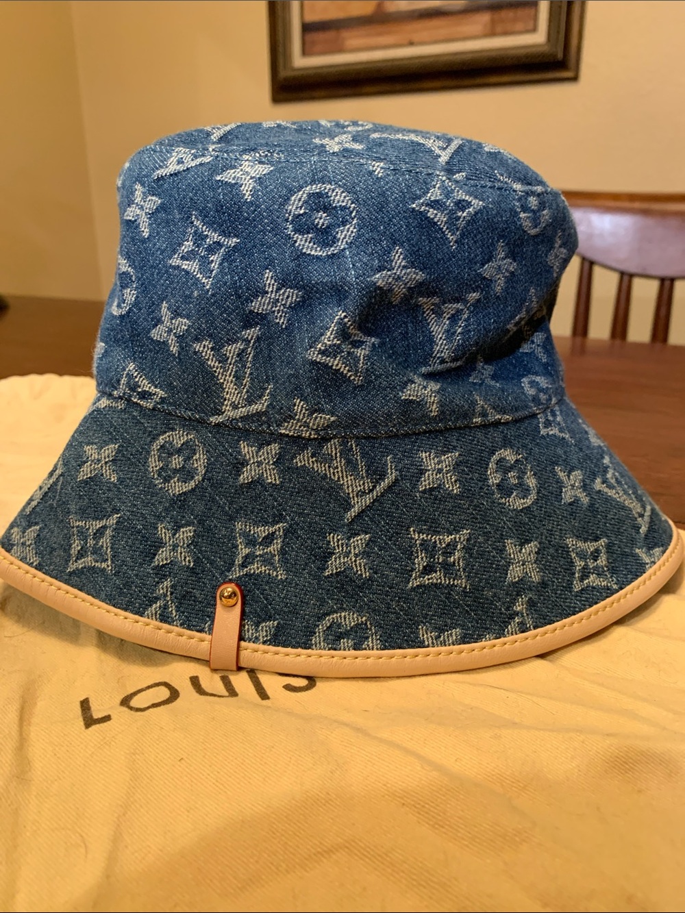 Extremely limited edition authentic Louis Vuitton denim brand new hat/ women/uni